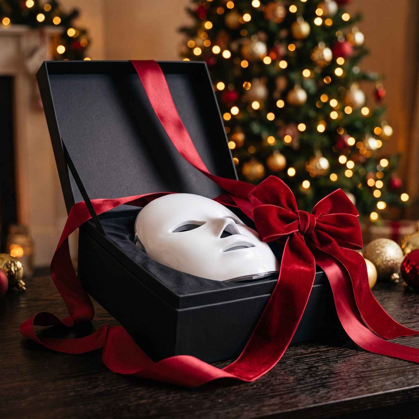 Le masque LED dans une boîte cadeau